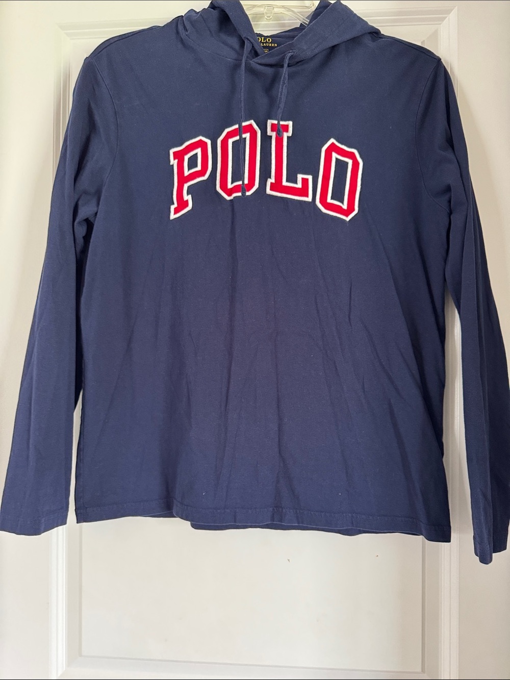 Polo by Ralph Lauren Navy Pullover long sleeve Hooded shirt (1058)